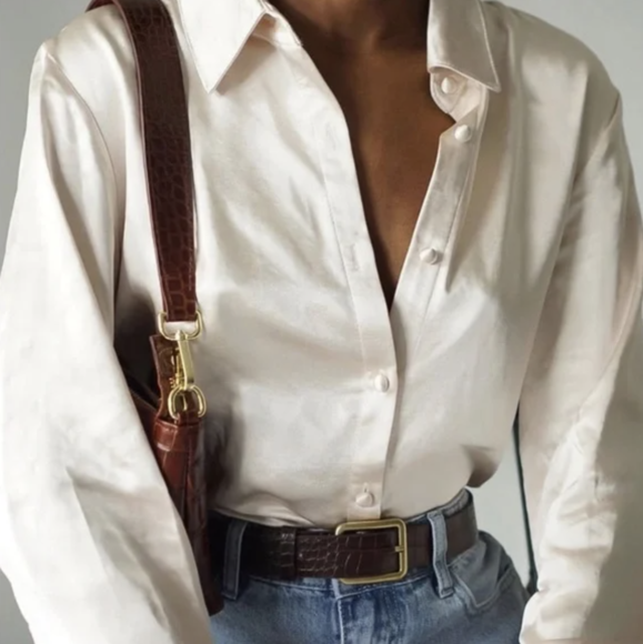 White Silk Tops